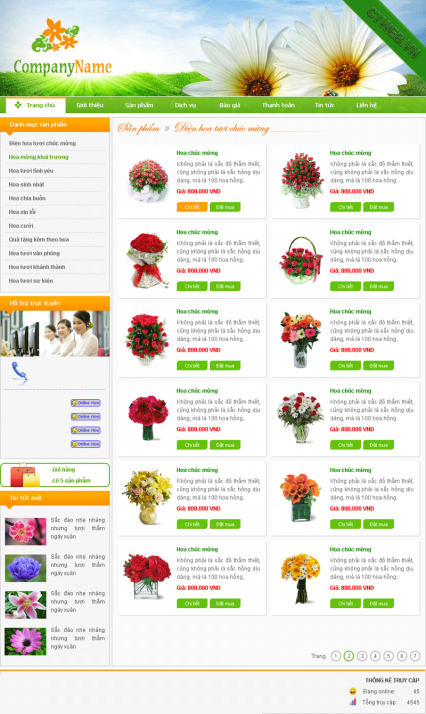 Thiết Kế Website Chuẩn Seo - Website Shop Hoa Tươi