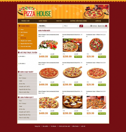 Thiết Kế Website Chuẩn Seo - Website Pizza House