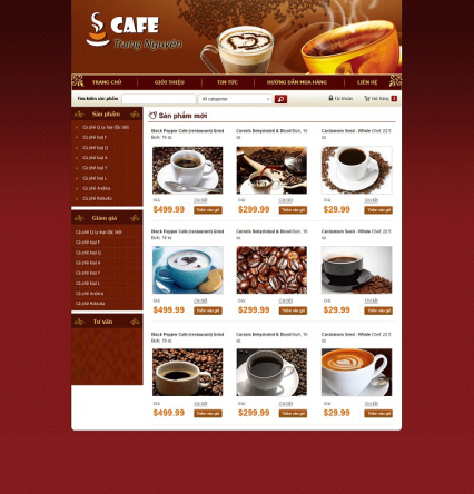 Thiết Kế Website Chuẩn Seo - Website Quán Cafe