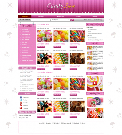 Thiết Kế Website Chuẩn Seo - Website Shop Bánh Kẹo