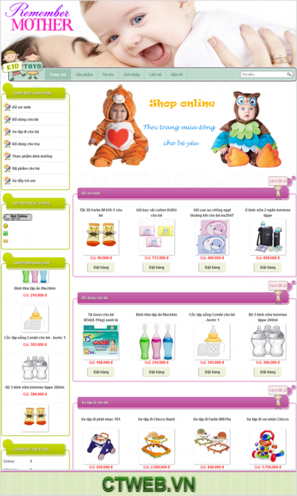 Thiết Kế Website Chuẩn Seo - Website Shop Đồ Dùng Trẻ Em